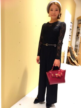 「Rodeo Crowns（ロデオクラウンズ）のアイテム（ハンチング/ベレー帽）」を使った、sayakaさん（レディース・156cm）の秋コーディネート