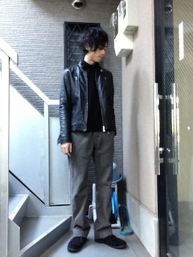 「RRL（ダブル アール エル）のアイテム（スラックス）」を使った、yuu1さん（メンズ・174cm）の秋コーディネート