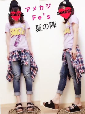 「アメカジフェス～夏の陣～」｜「アイテム（その他）」を使った、あんみつさん（レディース・154cm）の春コーディネート