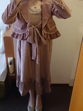 「axes femme（アクシーズファム）のアイテム（ドレス）」を使った、Rieさん（レディース・148cm）の冬コーディネート