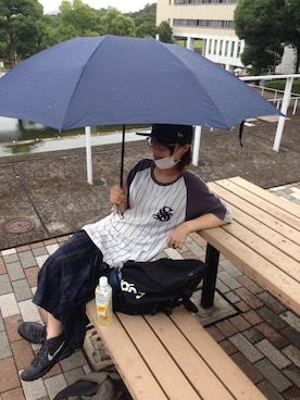 「SASQUATCHfabrix.（サスクワァッチファブリックス）のアイテム（トップス）」を使った、nさん（レディース・156cm）の夏コーディネート