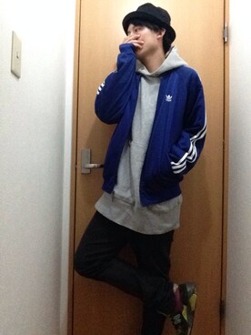 「アイテム（ジャージ）」を使った、takuさん（メンズ・180cm・20代）の冬コーディネート