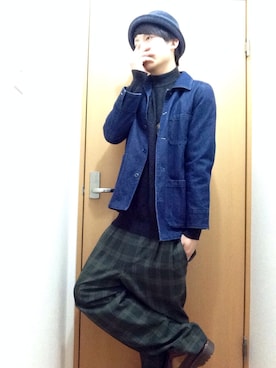 「Gジャン×タートルネック」｜「アイテム（ジャケット/アウター）」を使った、takuさん（メンズ・180cm）の冬コーディネート