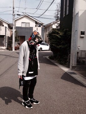 「RickOwens×adidas」｜「アイテム（アクセサリー）」を使った、Üさん（メンズ・172cm）の春コーディネート