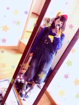 「VANS（バンズ）のアイテム（スニーカー、ブルー系）」を使った、わかにゃ。▼△さん（レディース・152cm）の春コーディネート