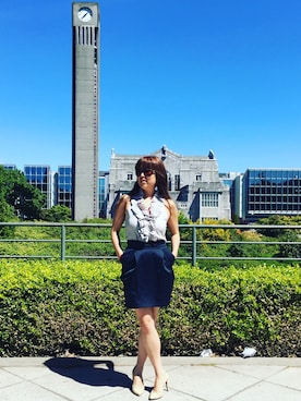 「Oili-Brazilのアイテム（その他トップス、グレー系）」を使った、Miss Makiliciousさん（レディース・157cm）の春コーディネート