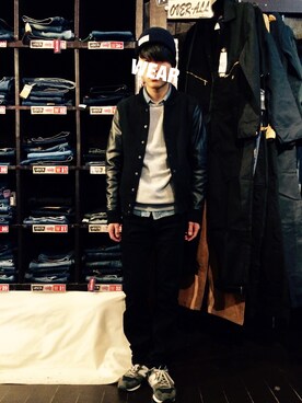 「united arrows」｜「アイテム（スタジャン）」を使った、Tatsuさん（メンズ・168cm）の冬コーディネート