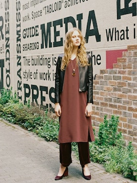 「アイテム（ジャケット/アウター）」を使った、yuki hamanoさん（レディース・175cm）の秋コーディネート