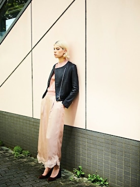 「アイテム（ジャケット/アウター）」を使った、yuki hamanoさん（レディース・176cm）の秋コーディネート