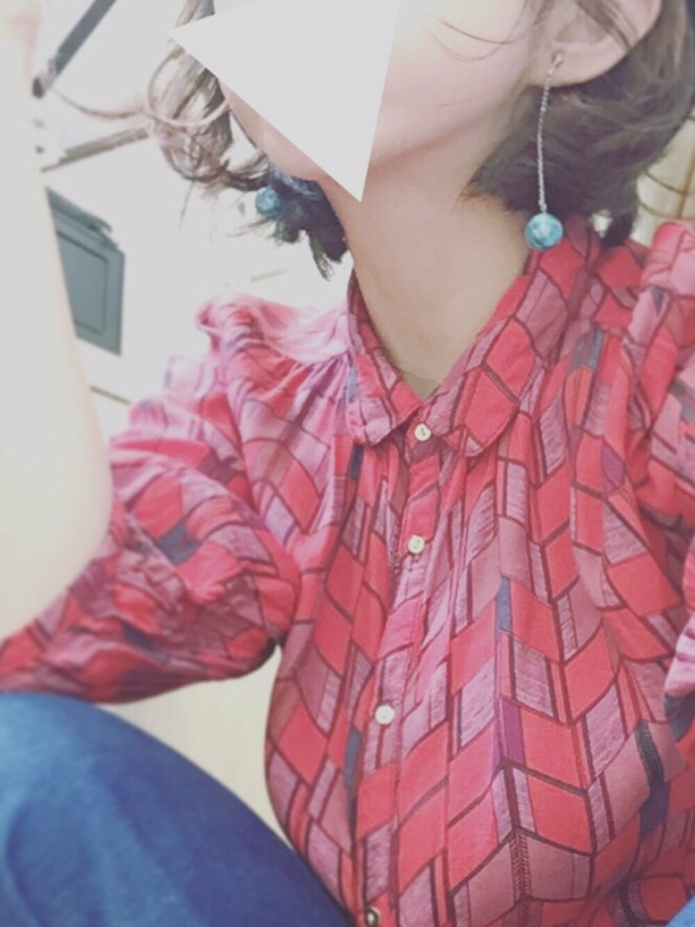 「LUCA/LADY LUCK LUCAのMaison Scotch メゾンスコッチ 7分袖プリントワンピース（ワンピース、レッド系）」を使った、mie03さん（レディース・156cm）の秋コーディネートの1枚目の写真
