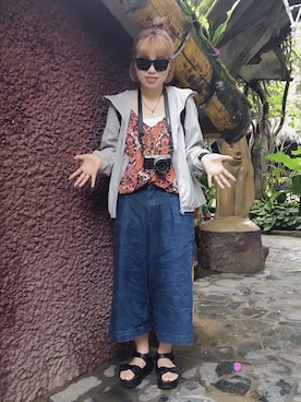 「travel」｜「アイテム（スタジャン）」を使った、川端少女さん（レディース・160cm）の春コーディネート