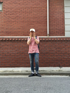 「WACK（ワック）のアイテム」を使った、황유성さん（メンズ・170cm）の夏コーディネート