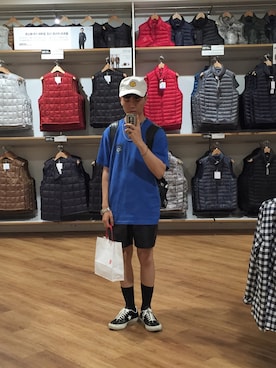 「WACK（ワック）のアイテム」を使った、황유성さん（メンズ・170cm）の夏コーディネート