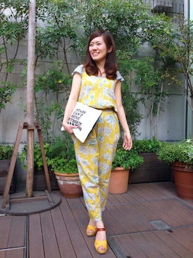 「flower」｜「アイテム（サロペット/オーバーオール）」を使った、flowerさん（レディース・155cm）の春コーディネート