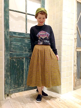 「skirt」｜「アイテム（スウェット）」を使った、flowerさん（レディース・160cm）の秋コーディネート