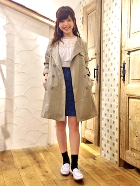 「skirt」｜「アイテム（トレンチコート）」を使った、flowerさん（レディース・160cm）の秋コーディネート