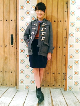 「skirt」｜「アイテム（ダッフルコート）」を使った、flowerさん（レディース・167cm）の秋コーディネート