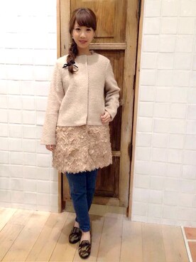「flower（フラワー）のアイテム（その他アウター）」を使った、flowerさん（レディース・160cm）の秋コーディネート