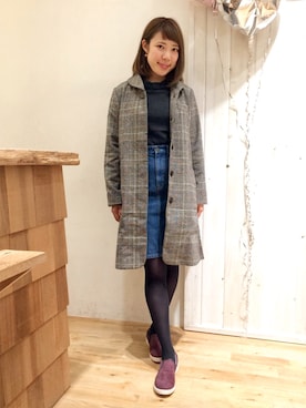 「flower（フラワー）のアイテム（その他アウター）」を使った、flowerさん（レディース・160cm）の秋コーディネート