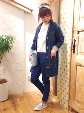 「flower（フラワー）のアイテム（その他アウター）」を使った、flowerさん（レディース・160cm）の春コーディネート