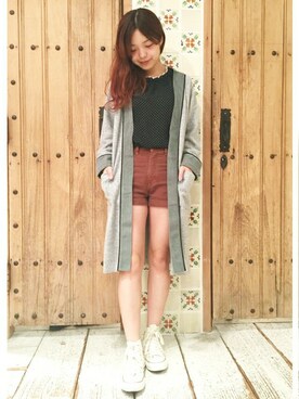 「flower（フラワー）のアイテム（その他アウター）」を使った、flowerさん（レディース・160cm）の秋コーディネート