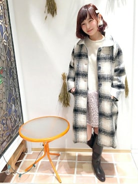 「flower（フラワー）のアイテム（その他アウター）」を使った、flowerさん（レディース・160cm）の冬コーディネート