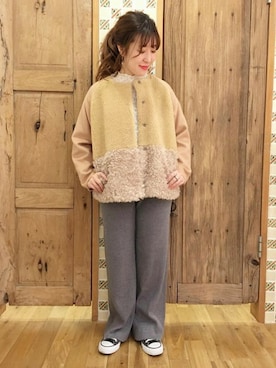 「flower（フラワー）のアイテム（ブルゾン）」を使った、flowerさん（レディース・155cm）の秋コーディネート