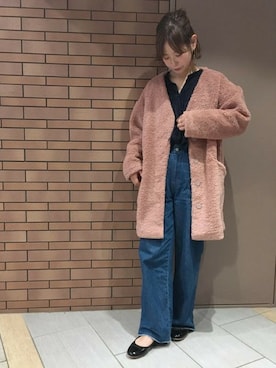 「flower（フラワー）のアイテム（その他アウター）」を使った、flowerさん（レディース・158cm）の冬コーディネート