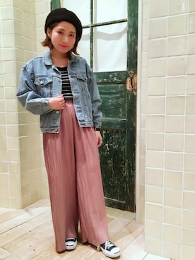 「used mix」｜「アイテム（ハンチング/ベレー帽）」を使った、flowerさん（レディース・151cm）の冬コーディネート