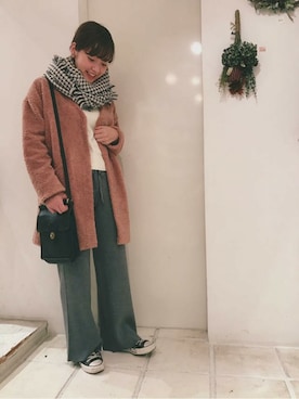 「flower（フラワー）のアイテム（その他アウター）」を使った、flowerさん（レディース・158cm）の冬コーディネート