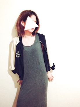 「おでかけ」｜「アイテム（スタジャン）」を使った、hina.さん（レディース・165cm）の春コーディネート