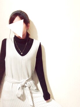 「学校」｜「アイテム（オールインワン・サロペット）」を使った、hina.さん（レディース・156cm）の春コーディネート