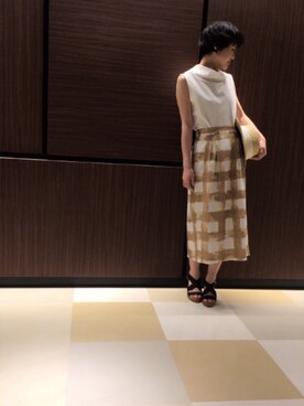 「タートル」｜「アイテム（帽子）」を使った、USHIODAさん（レディース・153cm）の春コーディネート