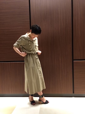 「アースカラー」｜「アイテム（ワンピース/ドレス）」を使った、USHIODAさん（レディース・153cm）の夏コーディネート