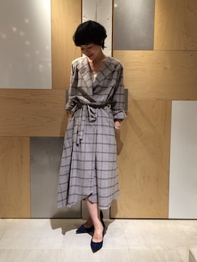 「ガウン」｜USHIODAさん（レディース・154cm）の秋コーディネート