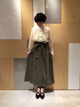 「Balcony and Bed（バルコニーアンドベッド）のアイテム」を使った、USHIODAさん（レディース・154cm）の秋コーディネート