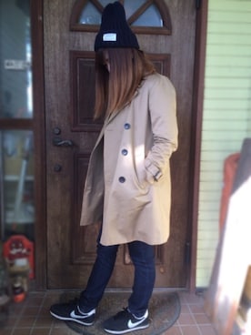「one way（ワンウェイ）のアイテム（トレンチコート）」を使った、ღ y u r i a ღさん（レディース・160cm）の秋コーディネート
