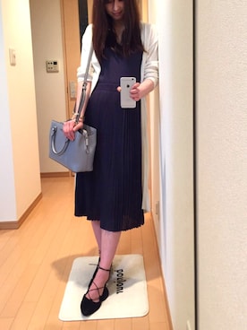「MichaelKors」｜「アイテム（ワンピース/ドレス）」を使った、梅本静香さん（レディース・165cm）の春コーディネート