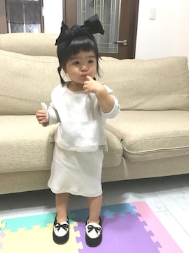 「1歳半」｜「アイテム（モカシン/デッキシューズ）」を使った、waka☺︎さん（キッズ・70cm）の秋コーディネート