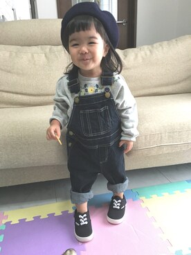 「ドルマン」｜「アイテム（オールインワン・サロペット）」を使った、waka☺︎さん（キッズ・70cm）の秋コーディネート