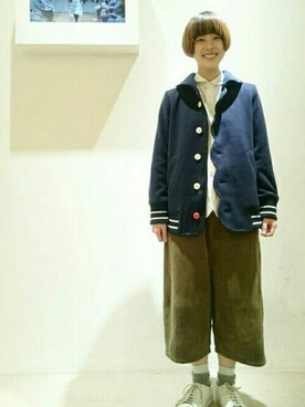 「FRAPBOIS」｜「アイテム（ピーコート）」を使った、zumeさん（レディース・160cm）の冬コーディネート