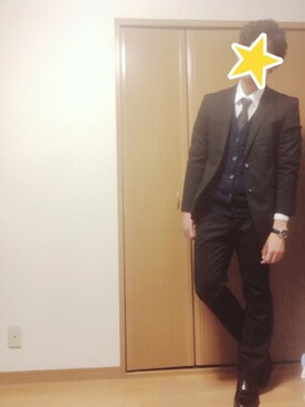「アイテム（スーツパンツ）」を使った、バンバンさん（メンズ・177cm）の冬コーディネート