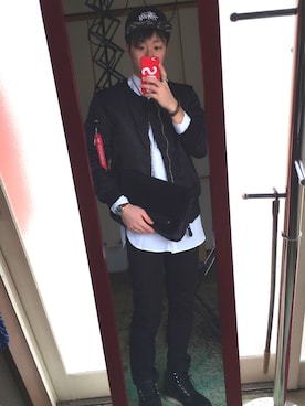 「ALPHA（アルファ）のアイテム（その他アウター）」を使った、H！R☻K!さん（メンズ・170cm）の冬コーディネート