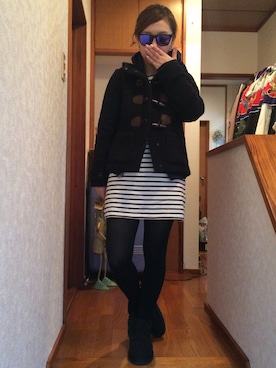 「Abercrombie&Fitch（アバークロンビーアンドフィッチ）のアイテム（ダッフルコート）」を使った、tebiさん（レディース・149cm）の冬コーディネート