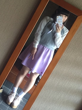 「アイテム（アクセサリー、パープル系）」を使った、みさちゅん。さん（レディース・151cm）の秋コーディネート