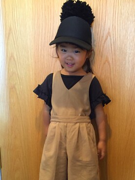 「GLOBAL WORK（グローバルワーク）のアイテム（オールインワン・サロペット）」を使った、miiiさん（キッズ・90cm）の夏コーディネート