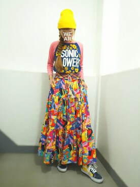 「アイテム（アナログ腕時計、ピンク系）」を使った、ohanaさん（レディース・161cm）の秋コーディネート