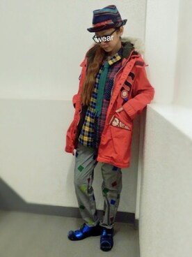 「DENIM DUNGAREE（デニムダンガリー）のアイテム（モッズコート）」を使った、ohanaさん（レディース・161cm）の冬コーディネート