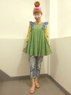 「BOOFOOWOO」｜「アイテム（ワンピース/ドレス）」を使った、ohanaさん（レディース・161cm）の夏コーディネート