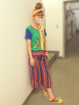「タイパンツ」｜「アイテム（その他）」を使った、ohanaさん（レディース・161cm）の夏コーディネート
